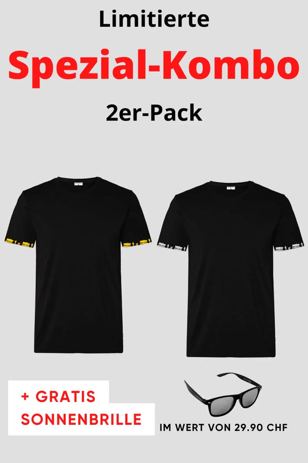 Herren 2er Kombo Alpaufzug T-Shirt + Gratis Brille