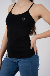 Damen Edelweiss Spaghetti-Top von Edelvetica, ein elegantes und sommerliches Kleidungsstück. Dieses Top zeichnet sich durch ein feines Edelweiss-Muster aus und bietet einen leichten und luftigen Tragekomfort. Ideal für warme Tage, kombiniert es schweizerische Tradition mit einem femininen und modernen Stil.