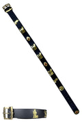 Edelvetica Gürtel Schwarz mit Goldenen Trachtenornamenten