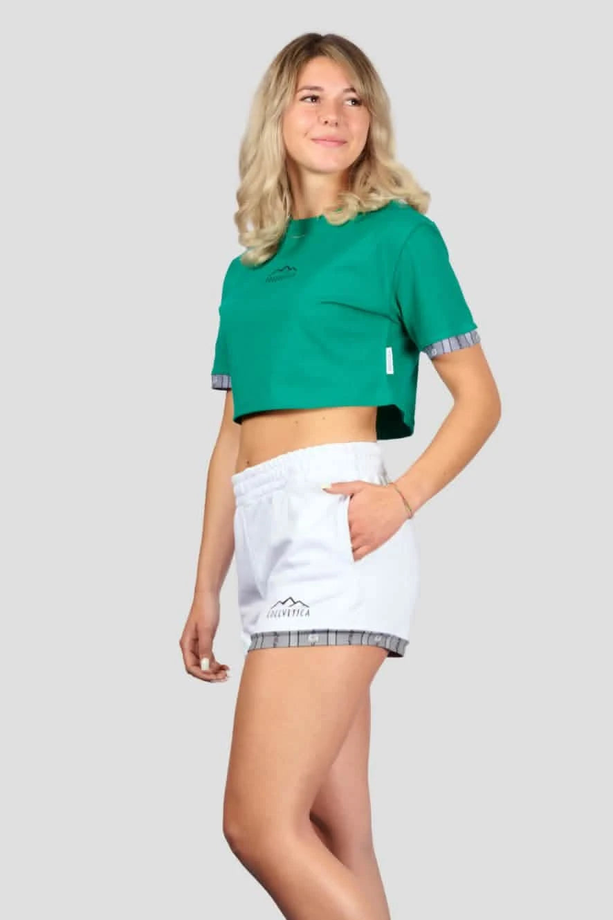 Crop Top mit Armabschluss und Edelweiss Design