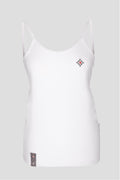 Damen Edelweiss Spaghetti-Top von Edelvetica, ein elegantes und sommerliches Kleidungsstück. Dieses Top zeichnet sich durch ein feines Edelweiss-Muster aus und bietet einen leichten und luftigen Tragekomfort. Ideal für warme Tage, kombiniert es schweizerische Tradition mit einem femininen und modernen Stil