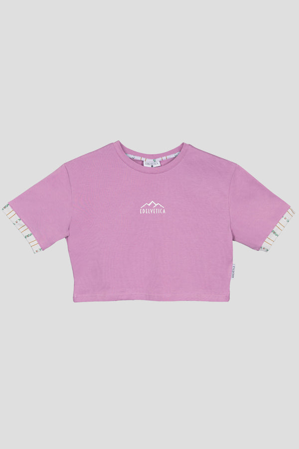 Crop Top mit Armabschluss und Edelweiss Design