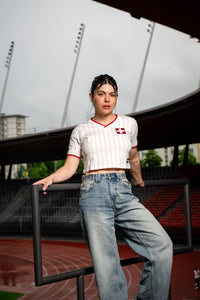 Schweizer Crop Top Damen Fan Edelvetica