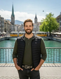 Edelvetica Gürtel Schwarz mit Goldenen Trachtenornamenten