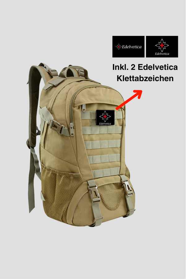 Outdoor-Rucksack mit 30 Liter Fassungsvermögen von Edelvetica, ideal für Wandern und Outdoor-Aktivitäten. Dieser robuste und funktionelle Rucksack bietet genügend Platz und Organisation für alle notwendigen Gegenstände. Er kombiniert Komfort mit langlebigem Design, geeignet für Abenteuer in der Natur.