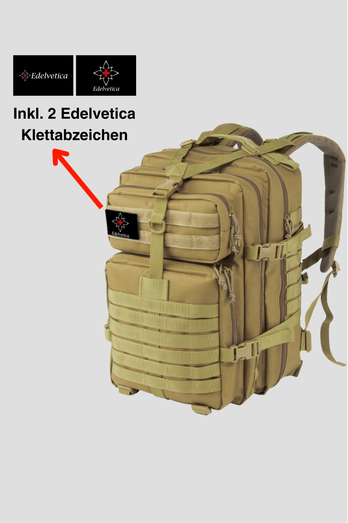 Outdoor-Rucksack mit 45 Liter Fassungsvermögen von Edelvetica, ideal für Wandern und Outdoor-Aktivitäten. Dieser robuste und funktionelle Rucksack bietet genügend Platz und Organisation für alle notwendigen Gegenstände. Er kombiniert Komfort mit langlebigem Design, geeignet für Abenteuer in der Natur.