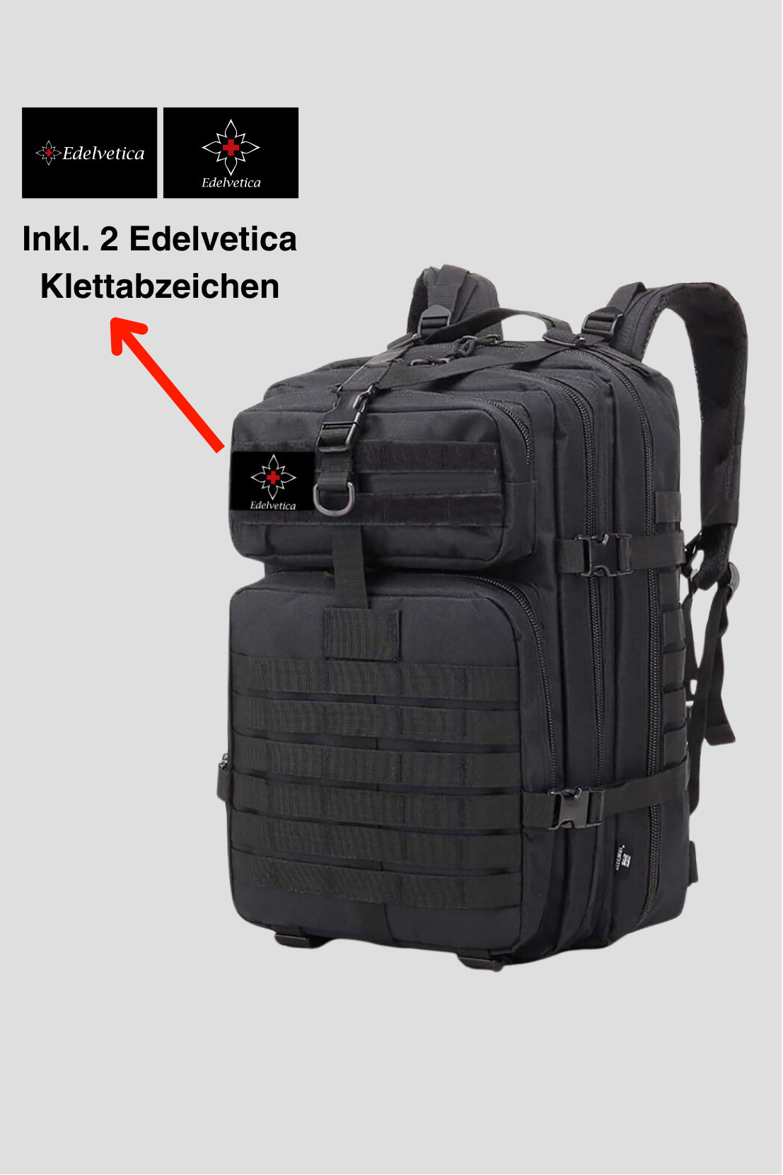 Outdoor-Rucksack mit 45 Liter Fassungsvermögen von Edelvetica, ideal für Wandern und Outdoor-Aktivitäten. Dieser robuste und funktionelle Rucksack bietet genügend Platz und Organisation für alle notwendigen Gegenstände. Er kombiniert Komfort mit langlebigem Design, geeignet für Abenteuer in der Natur.