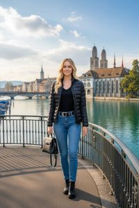 Edelvetica Gürtel Schwarz mit Trachtenornamenten