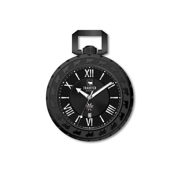 Herrenuhr Taschenuhr Black Edition – Swiss Made Edelweiss by
