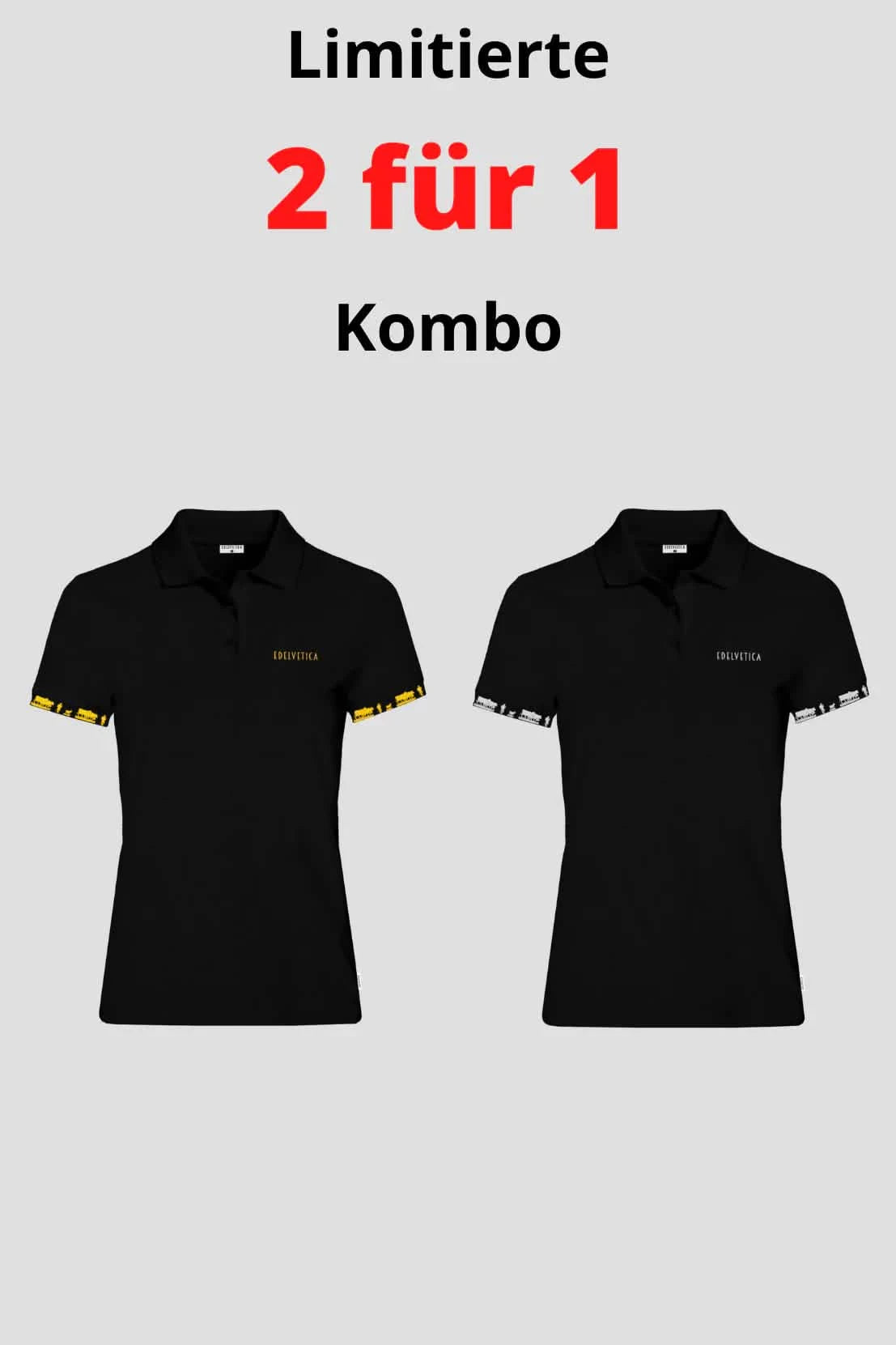 Damen Alpaufzug Polo 2 für 1 Kombo gold/silber