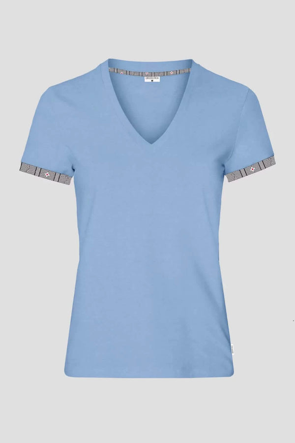 Edelweiss Original Damen T-Shirt in verschiedenen Farben mit einzigartigem Edelweiss-Design am Armabschluss von Edelvetica.
