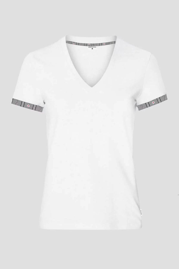 Edelweiss Original Damen T-Shirt in verschiedenen Farben mit einzigartigem Edelweiss-Design am Armabschluss von Edelvetica.