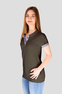 Polo Shirt Edelweiss Damen mit einzigartigem Kragen- und Armabschlussdesign von Edelvetica