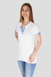 Polo Shirt Edelweiss Damen mit einzigartigem Kragen- und Armabschlussdesign von Edelvetica