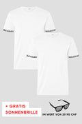 Herren 2er Kombo Scherenschnitt T-Shirt + Gratis Brille