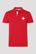 Herren Edelweiss-Polo mit Schweizer Kreuz von Edelvetica, ein einzigartiges und stilvolles Kleidungsstück. Dieses Polo Shirt kombiniert das traditionelle Edelweiss-Motiv mit dem Schweizer Kreuz, was eine besondere kulturelle Bedeutung in der Schweizer Tradition symbolisiert. Ideal für Herren, die Wert auf eine Kombination aus Mode und kultureller Ausdruckskraft legen.