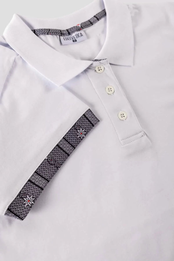 Herren Edelweiss Polo Shirt mit einzigartigem Krageninnenseite- und Armabschluss Design in verschiedenen Farben