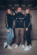 Damen Jacke mit Alpaufzug Muster, Stehkragen und Taschen.