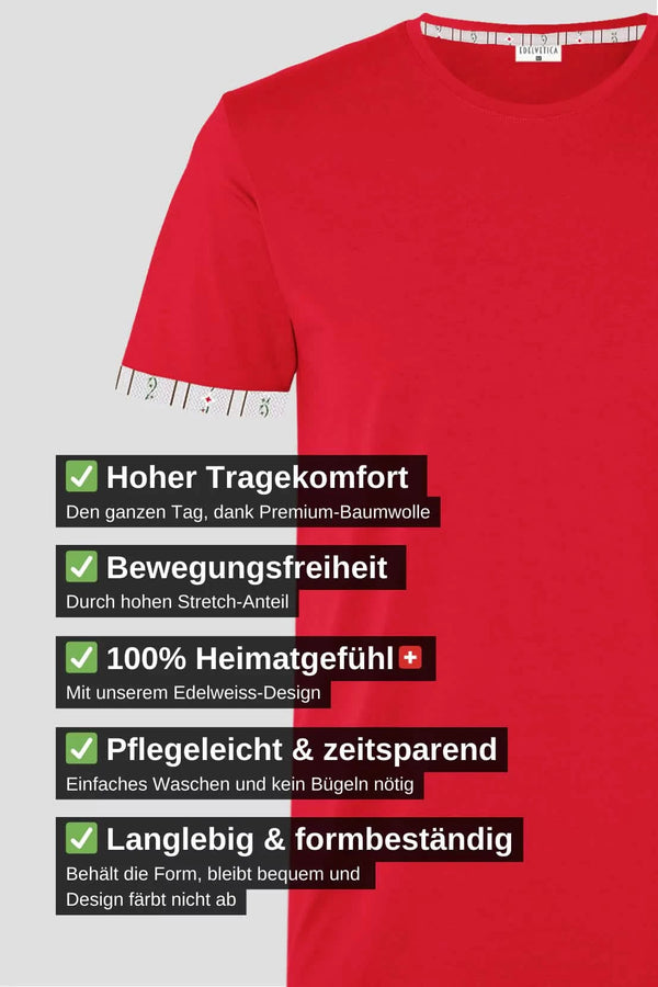 Kinder Edelweiss Kurzarmshirt mit traditionellem Edelweiss-Muster an den Ärmeln.