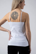 Damen Edelweiss Spaghetti-Top von Edelvetica, ein elegantes und sommerliches Kleidungsstück. Dieses Top zeichnet sich durch ein feines Edelweiss-Muster aus und bietet einen leichten und luftigen Tragekomfort. Ideal für warme Tage, kombiniert es schweizerische Tradition mit einem femininen und modernen Stil.
